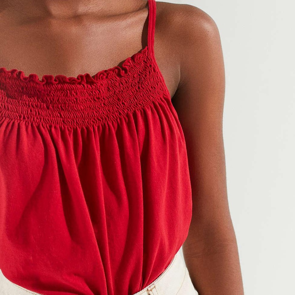 Urban Outfitters Smocked High-neck tank top